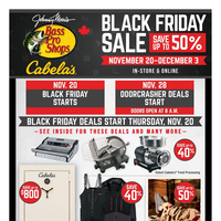 Cabela's & Bass Pro November 20 - December 3 2025
