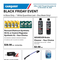 Carquest Auto Parts November 22 - 29 2025
