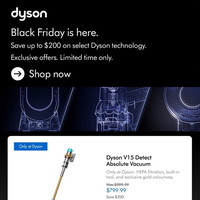 Dyson Canada Black Friday November 16 - 30 2023