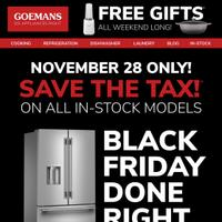 Goemans Appliances November 20 - 30 2025