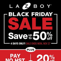 La-Z-Boy Black Friday November 24 - 27 2023
