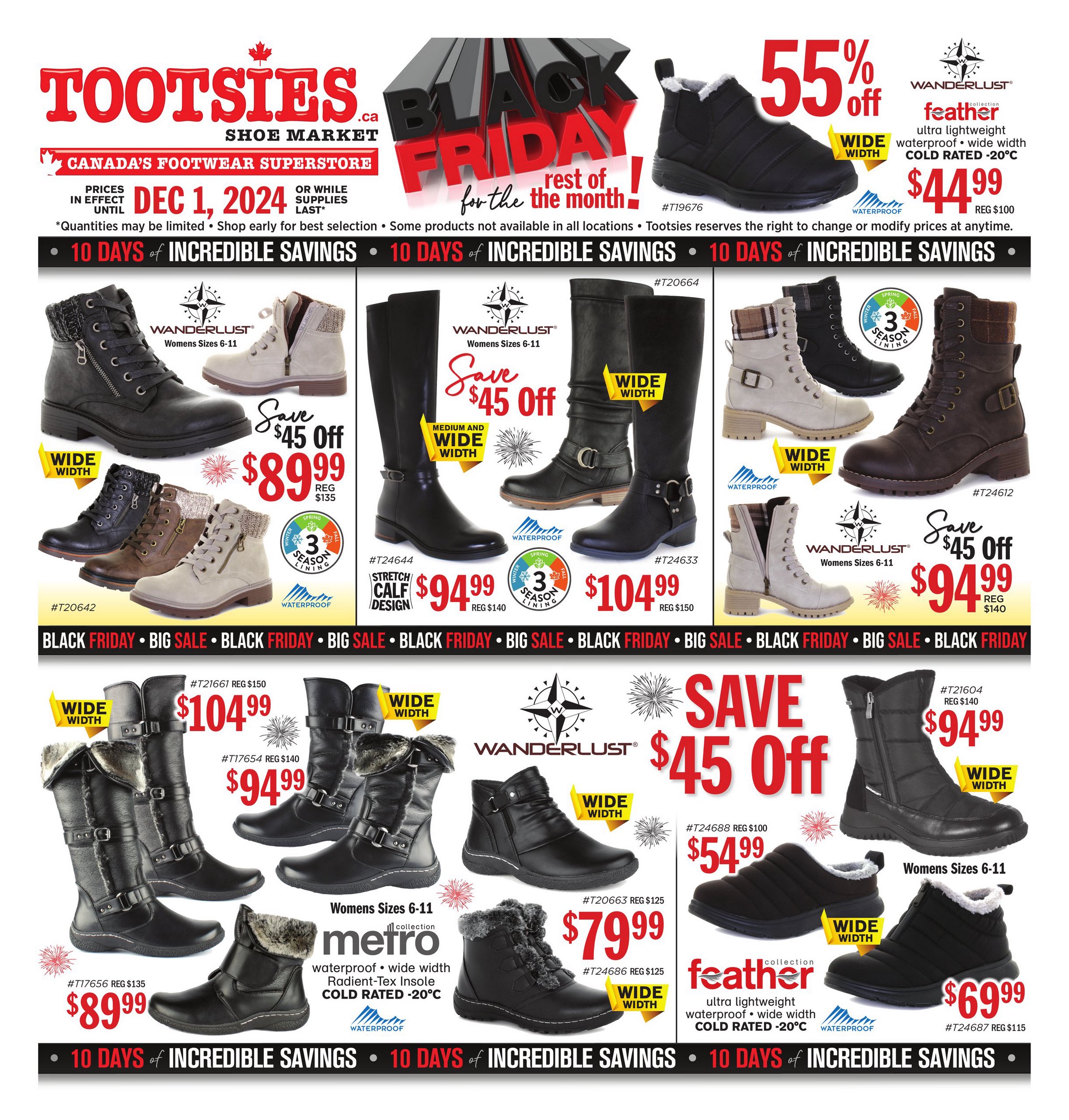 Tootsies Shoe Market Flyer Black Friday November 21 December 1 2024