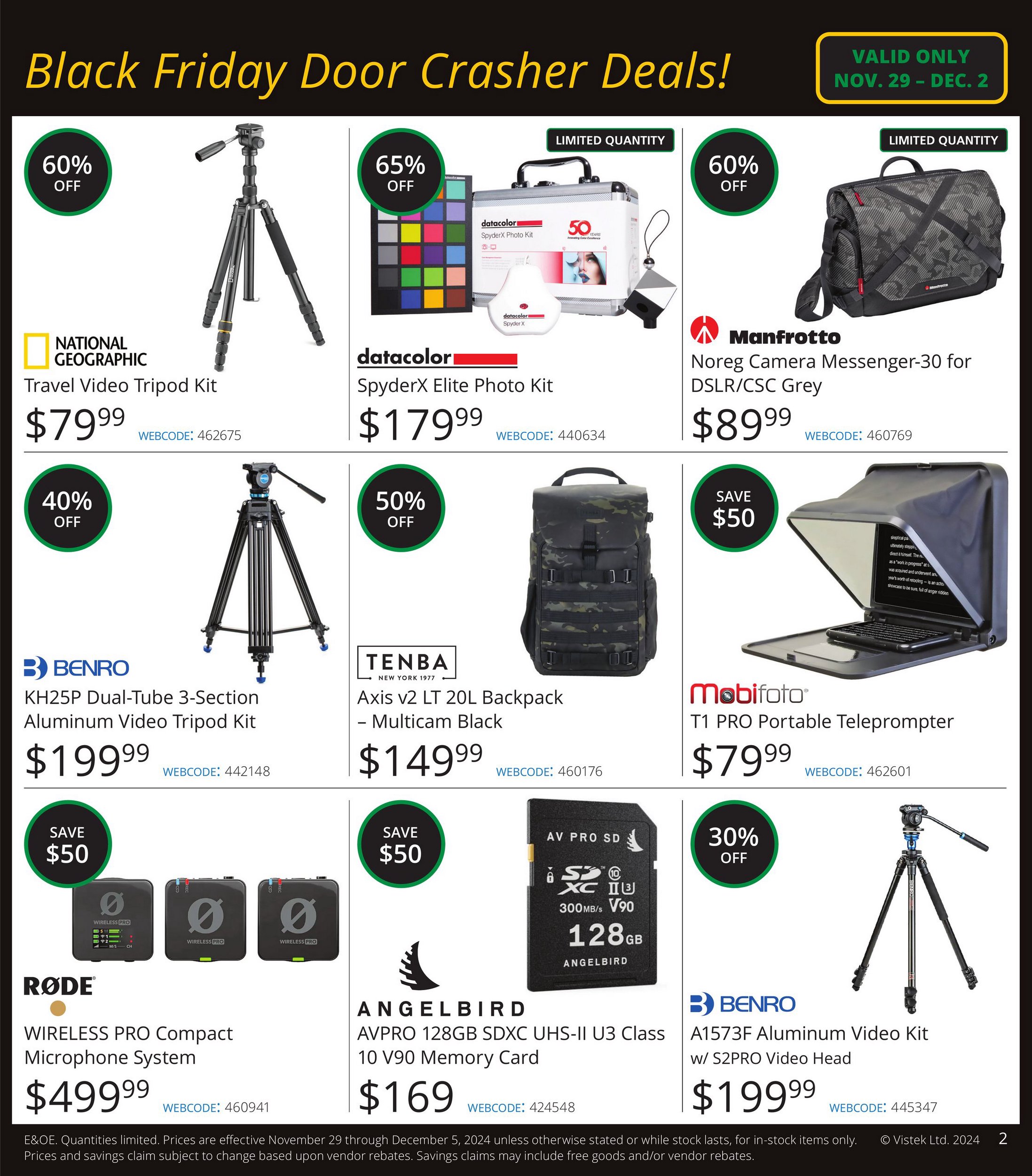 Vistek Flyer Black Friday November 29 December 5 2024