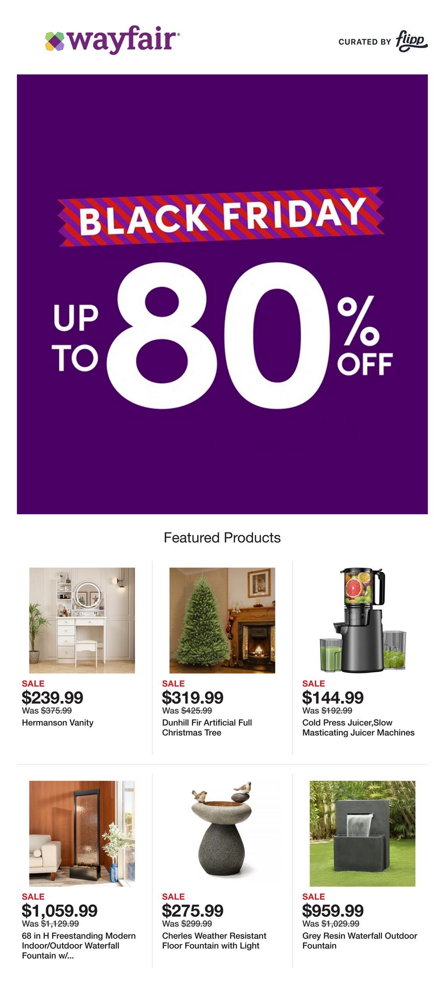 Wayfair Black Friday November 25 December 1 2025