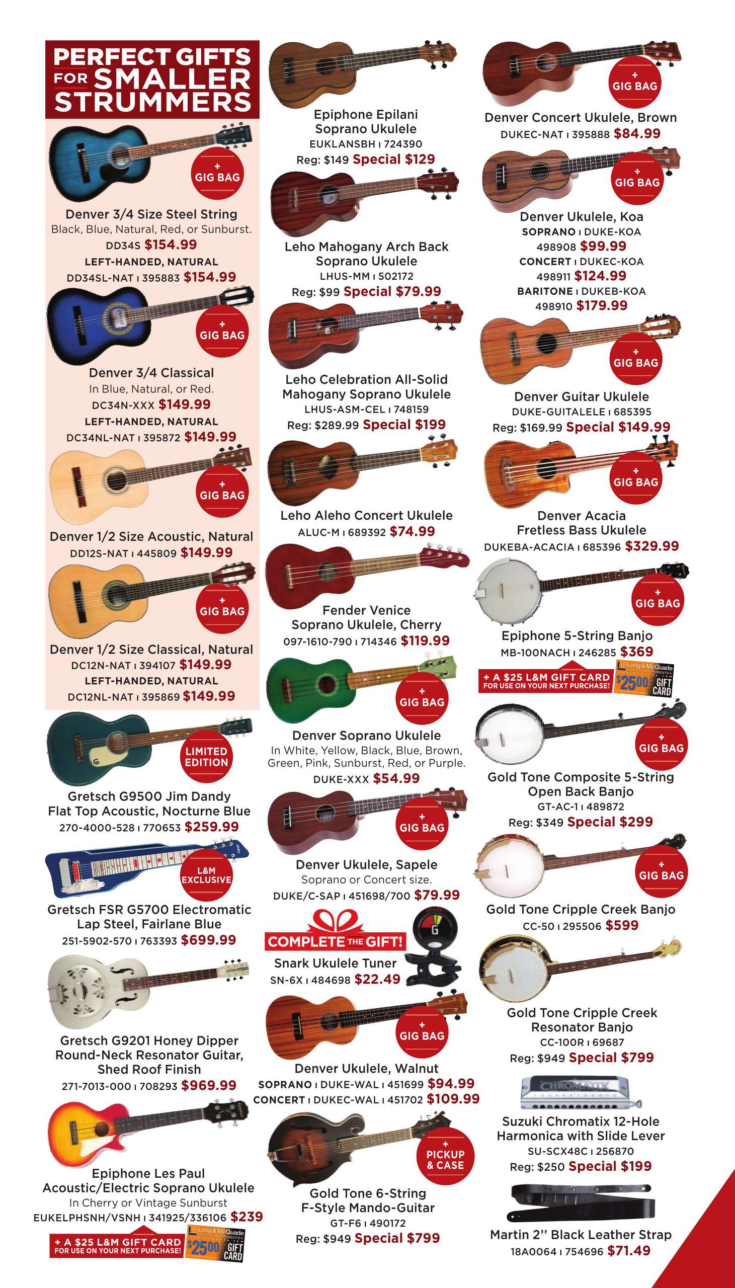 Long & McQuade Musical Instruments Gift November 12 December 25 2022