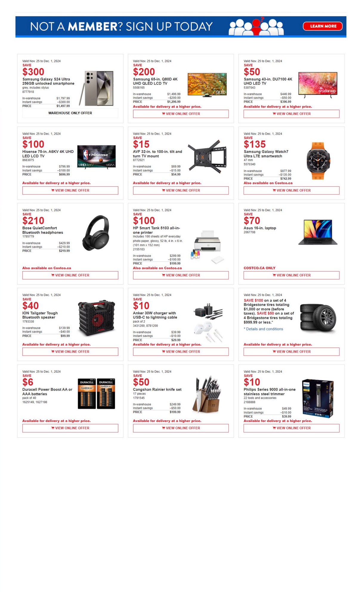 Costco Flyer (ON) Black Friday November 25 December 22 2024