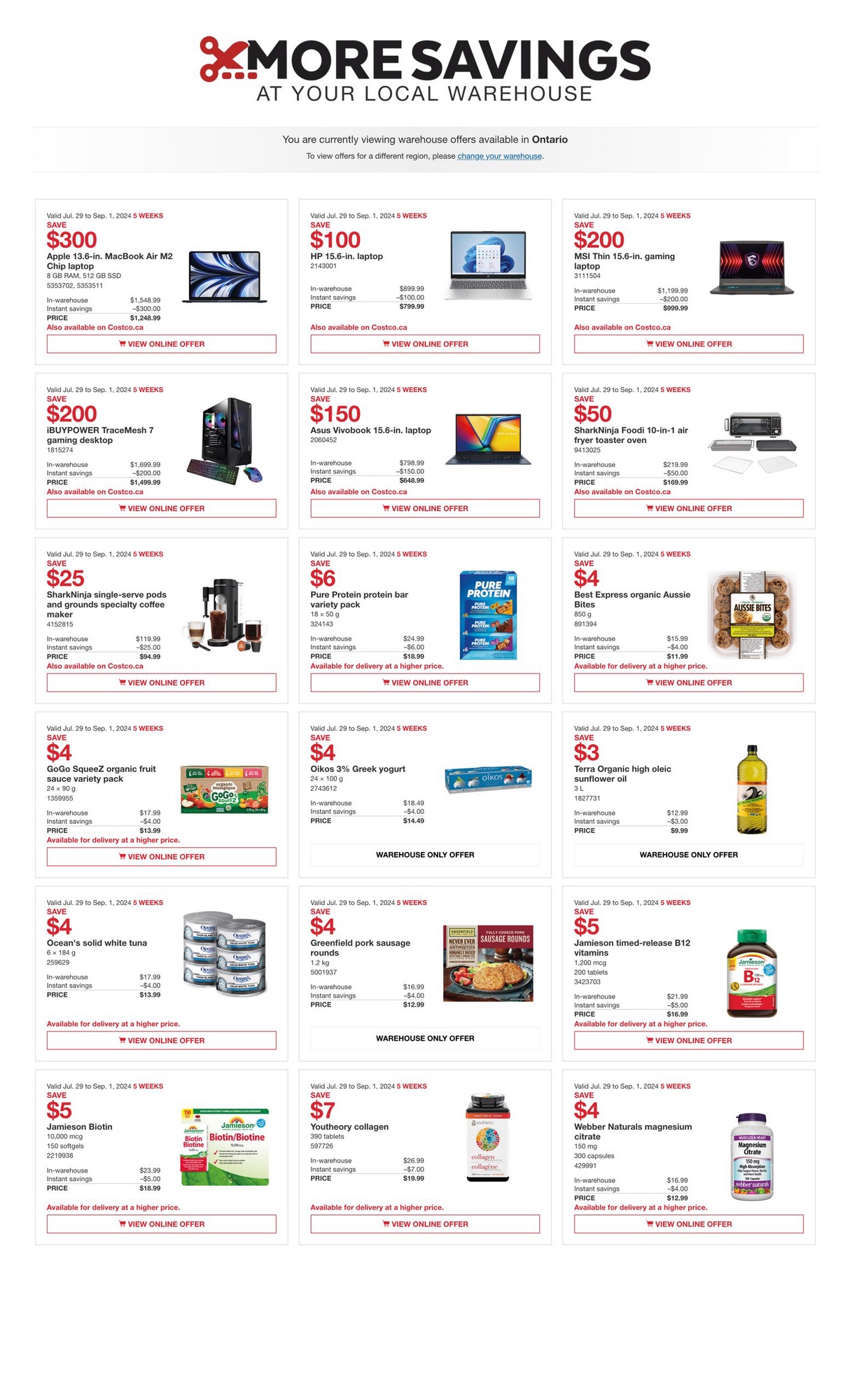 Costco Flyer (ON) More Savings August 26 September 1 2024