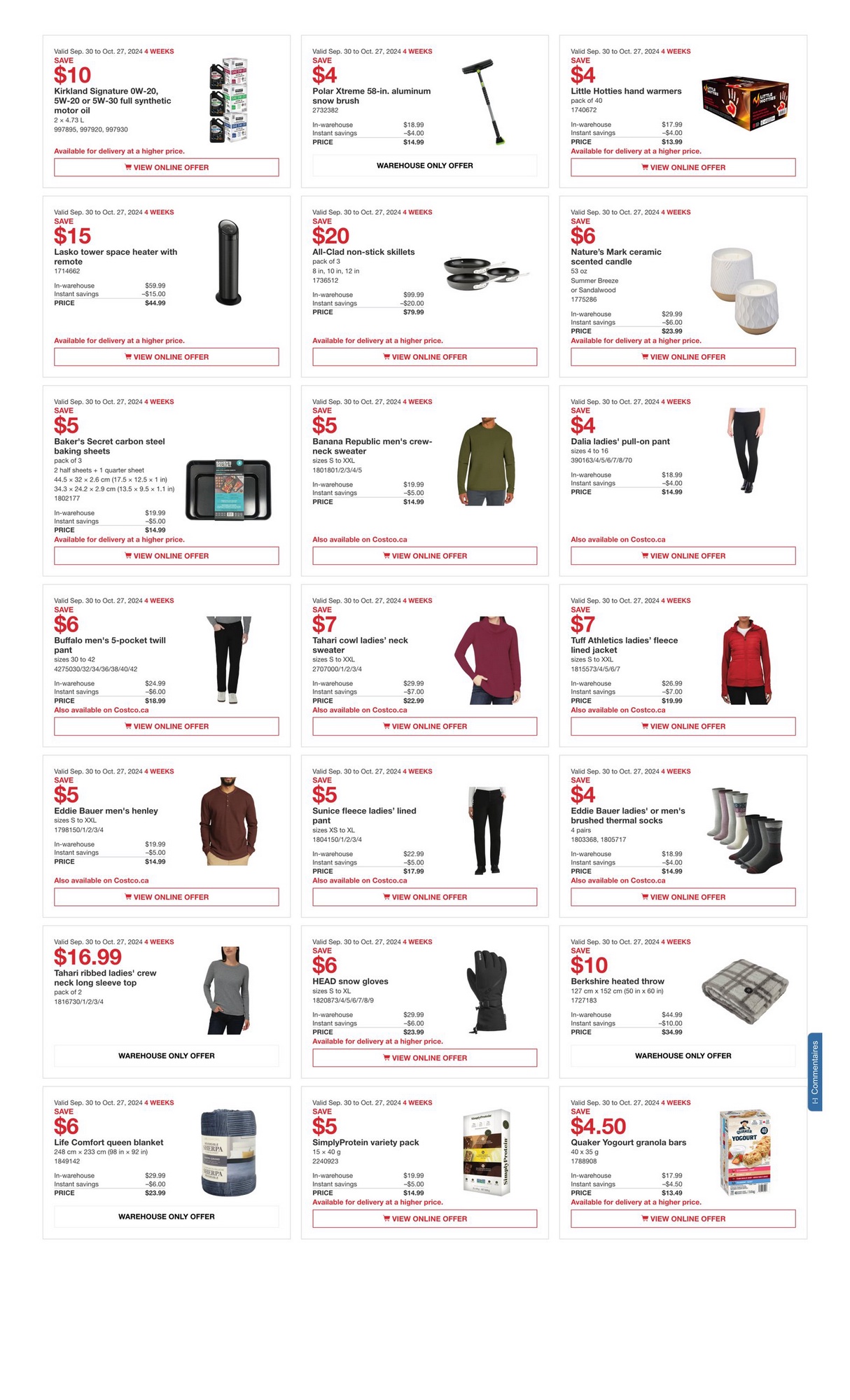 Costco Flyer (ON) More Savings September 30 October 27 2024