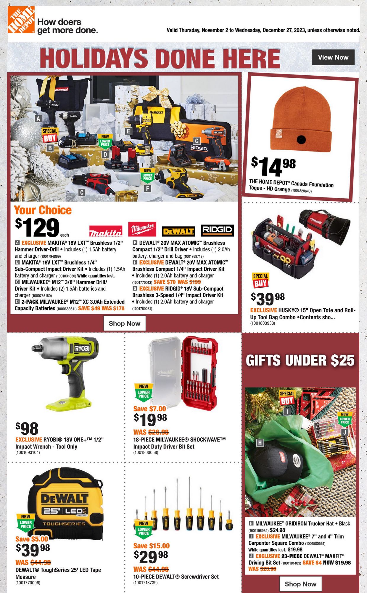 Home Depot Flyer (ON) Holidays November 2 December 27 2023