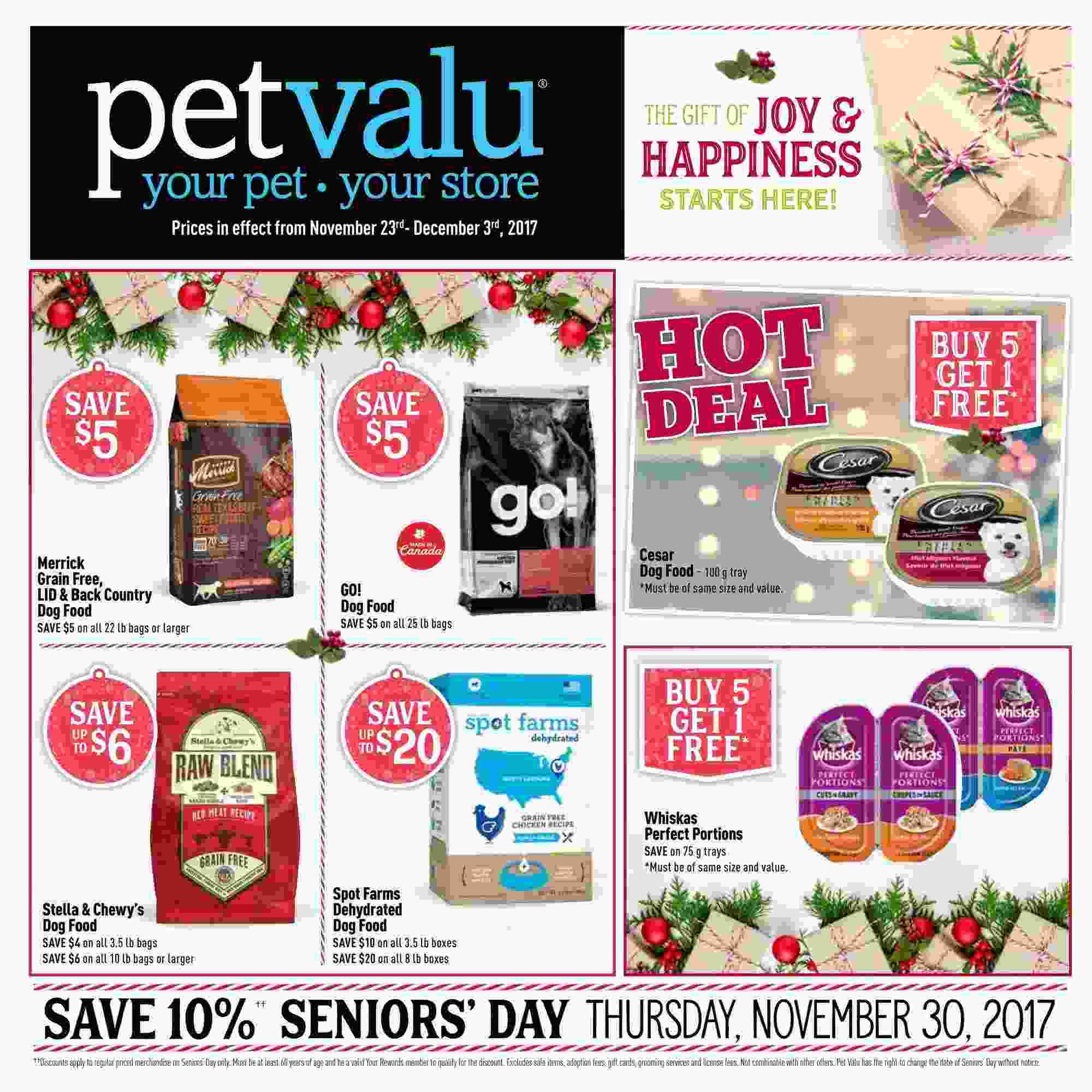 Pet Valu Flyer (ON) Black Friday Sale November 23 December 3 2017