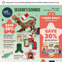 Pet Valu December 11 - 24 2025