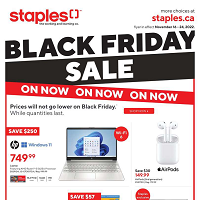 Staples Canada Black Friday November 25 - 29 2022
