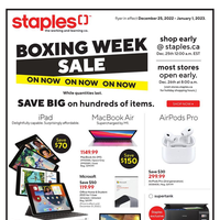 Staples Canada Boxing Week Sale December 25 - January 1 2023