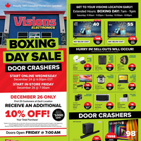 Visions Electronics Boxing Day Sale December 24 - January 1 2026