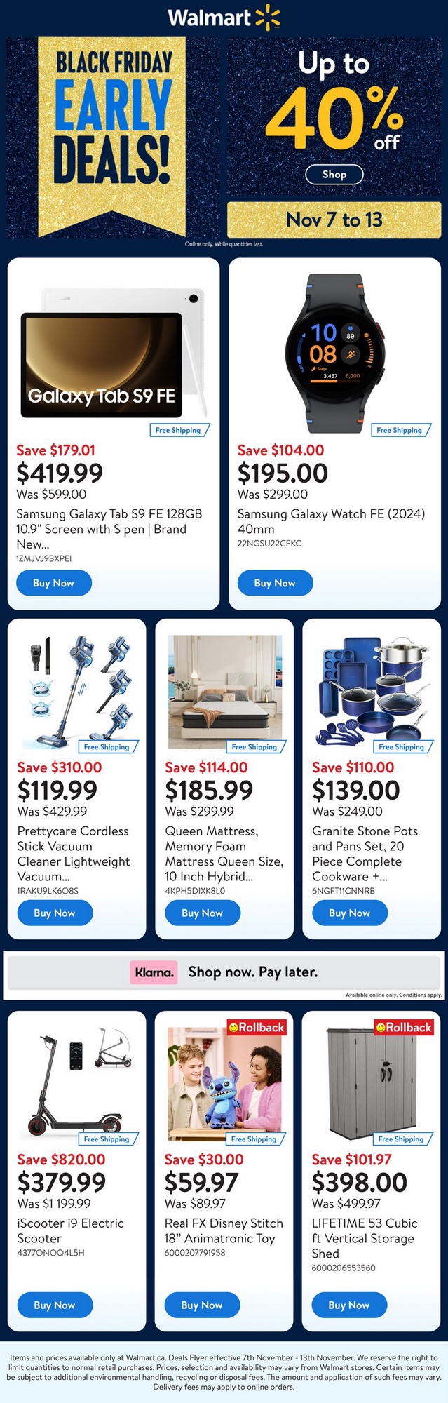 Walmart Flyer (ON) Black Friday Early Deals November 7 13 2024