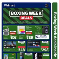 Walmart Boxing Week December 21 - 31 2025